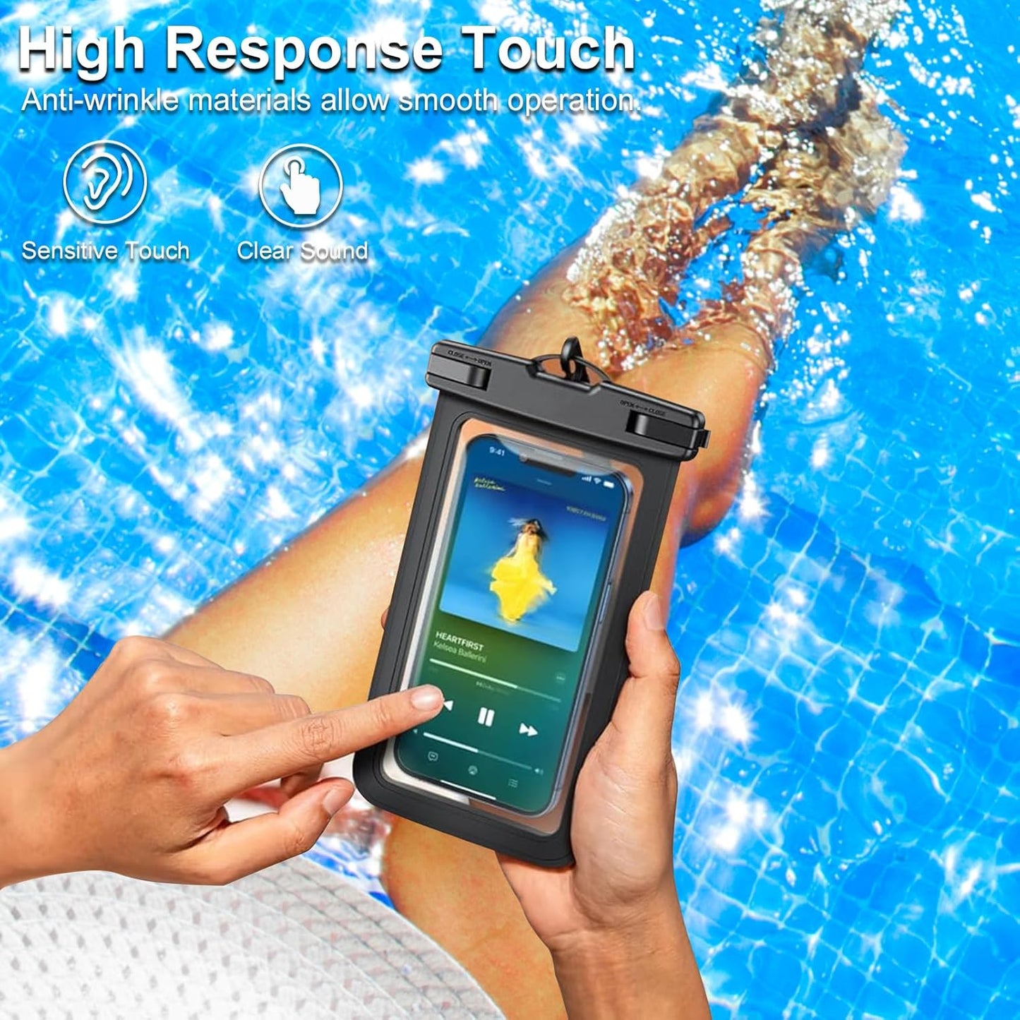 5 Pack Multicolor Universal Waterproof Phone Pouch, Phone Waterproof Case Dry Bag (Protection Level: IP68) Outdoor Sports for Apple iPhone,Samsung,and More(Black,Blue,Pink,Orange,Green)