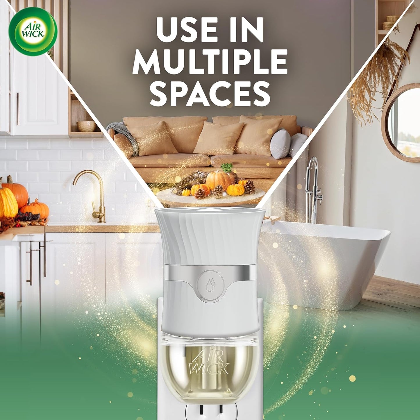 Air Wick Plug in Scented Oil Refill, 5 ct, Fresh Pine and Juniper, Air Freshener, Essential Oils, Fall Scent, Fall decor