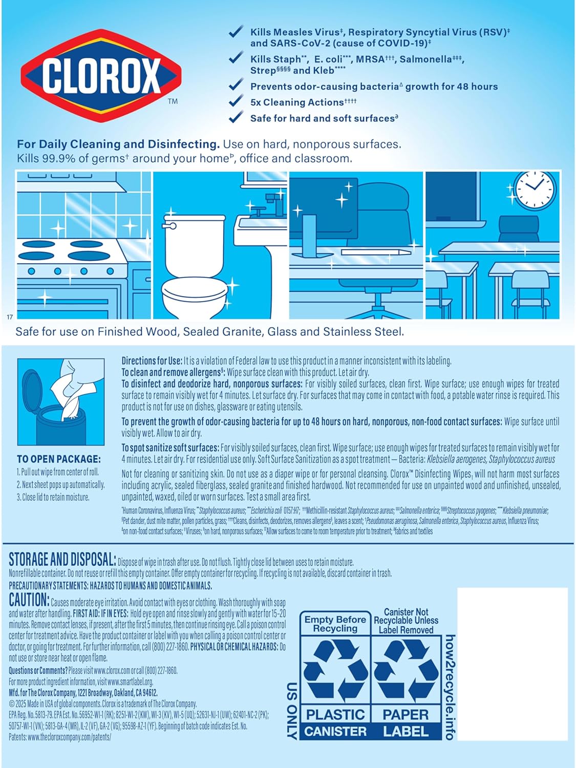 Clorox Disinfecting Cleaning Wipes Variety Pack, 75 Count Each, Pack of 4 (Package May Vary)