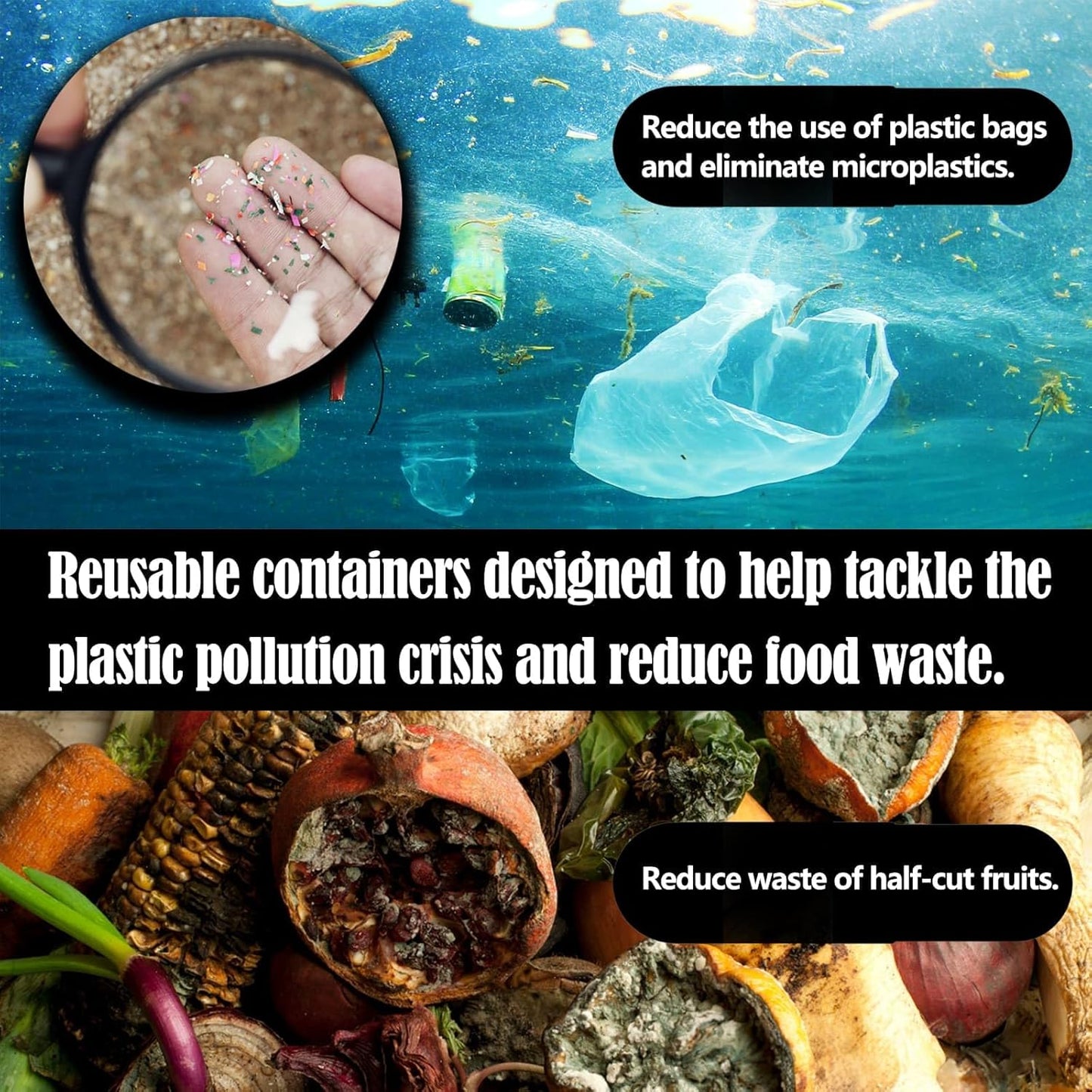 Avocado Saver and Tomato Holder - Set of 4 Reusable Storage Containers for Fridge - Ideal for Garlic, Onions, Lemons, and Potatoes