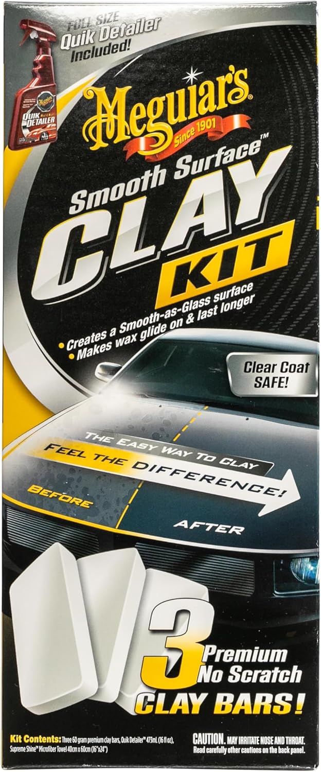 Meguiar's G191700 Smooth Surface Clay Kit, Safe and Easy Car Claying for Smooth as Glass Finish