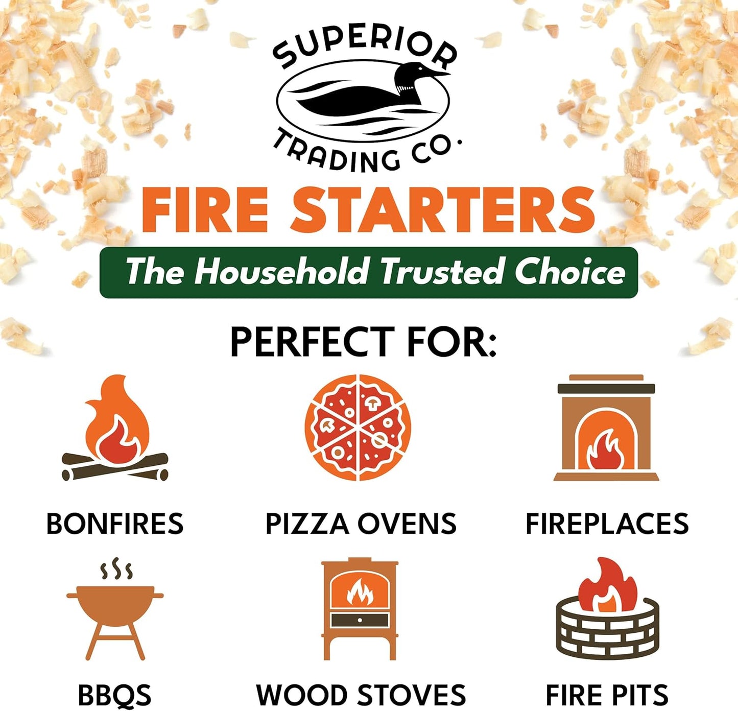 Superior Trading Fire Starter Pods in Resealable Packs - Fire Starters for Campfires, BBQ, Grill, Pit, Wood Stove & Charcoal Starter, 15-20-Min Burn, 30 Extra Large Pods, USA Made, Brown, 3.2 Lbs