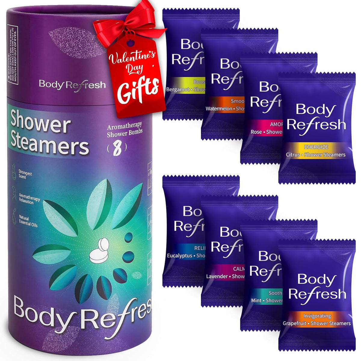 Shower Steamers Aromatherapy 8 Pack - Birthday Gifts for Women, Valentines Day Gifts for Her Wife Mom, Shower Bombs for Self Care Home Spa Relaxation Gift Set, Easter Basket Essential