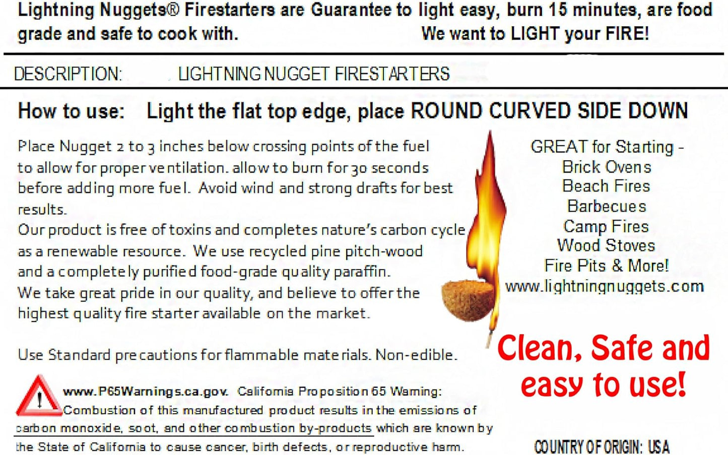 Lightning Nuggets N100SEB Super Economy Box Fire Starter , Tan Brown, 100 Count (Pack of 1)