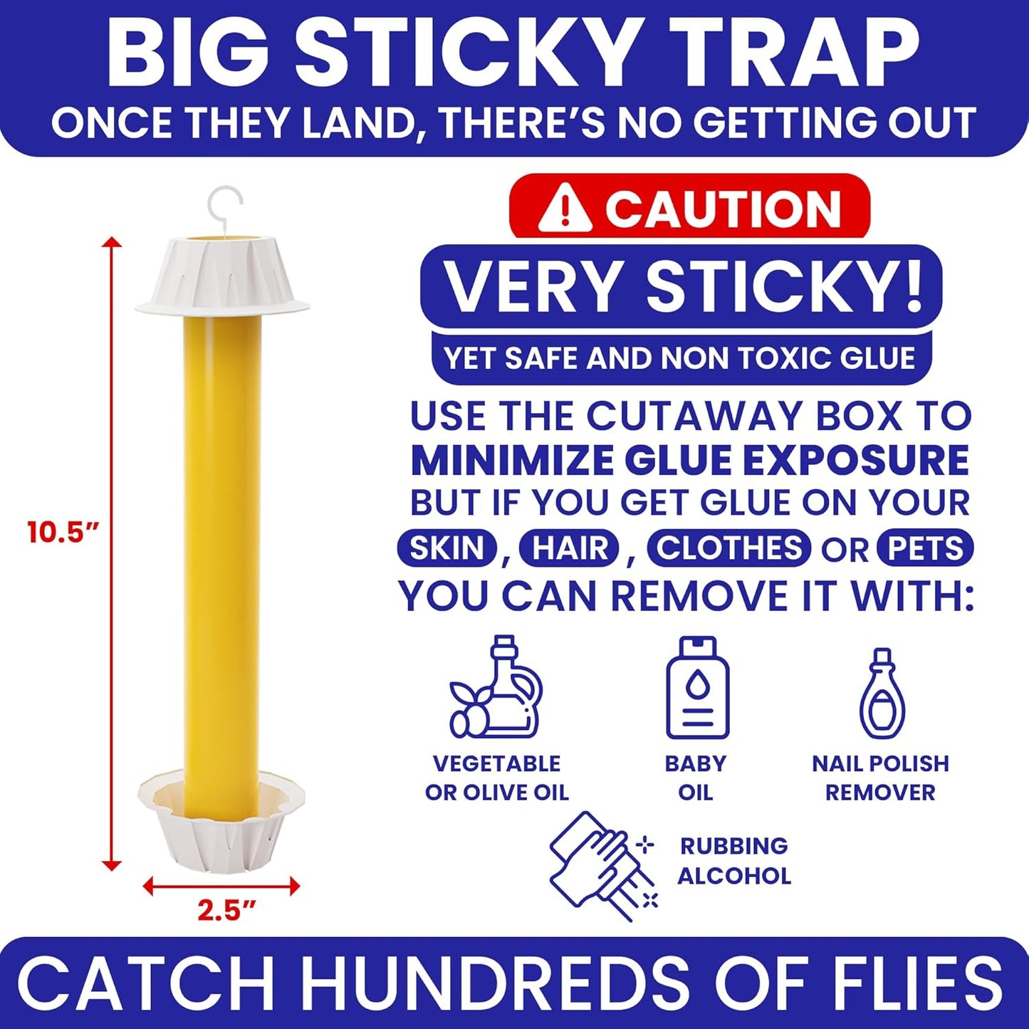 Fly Stick Sticky Fly Traps for Indoors Outdoor 6pk. Non-Toxic Super Sticky Hanging Flies Catcher Paper Tape Strips for Home. Catches All Bugs and gnats. Indoor Outdoor House Flying Insect Trap