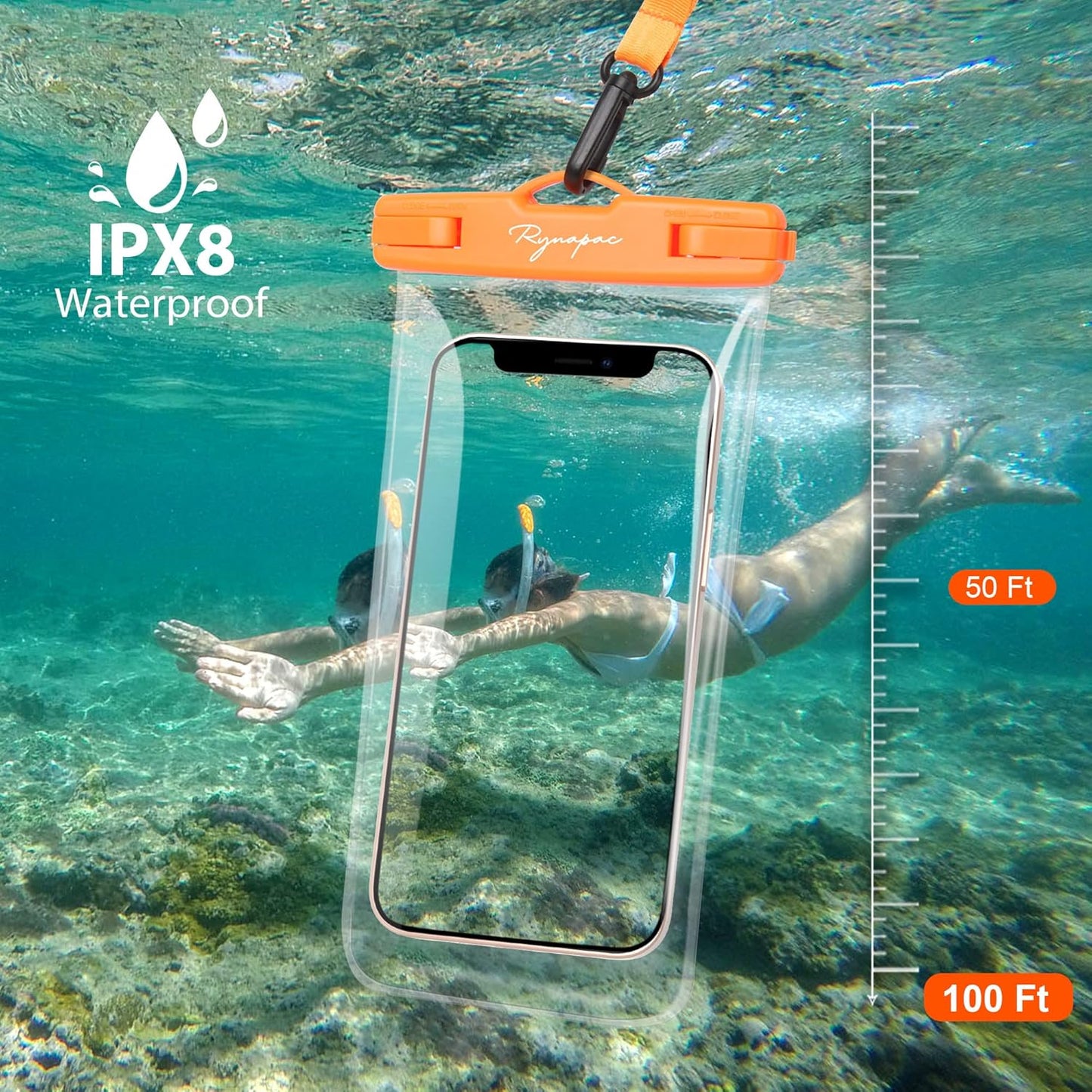 Waterproof Phone Pouch Bag - 7.5in Water Proof Cell Phone Case for Beach Travel Must Haves, IPX8 Dry Bag with Lanyard for iPhone 16 15 Pro Max Galaxy S25 S24 Ultra, Cruise Ship Essentials 2025