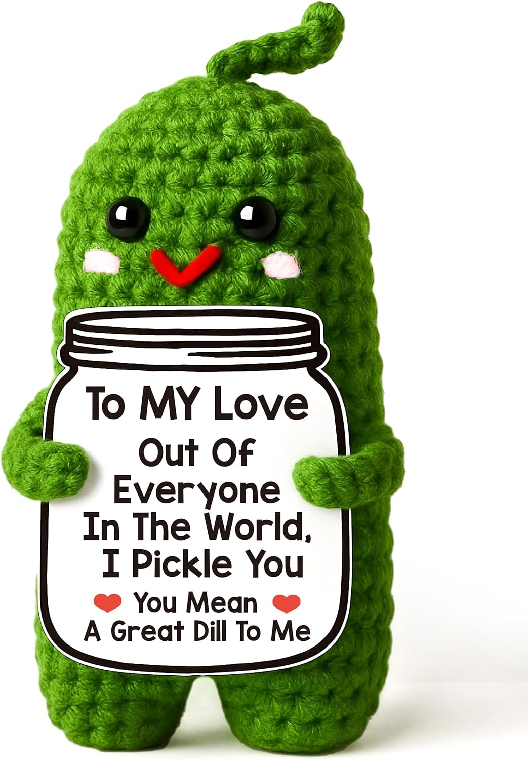 Valentines Day Gifts for Him Her Boyfriend Girlfriend, Handmade Crochet Pickle Valentines Gifts for Wife Husband, I Love You Birthday Gift To My Love Wedding Anniversary Romantic Gift for Couples