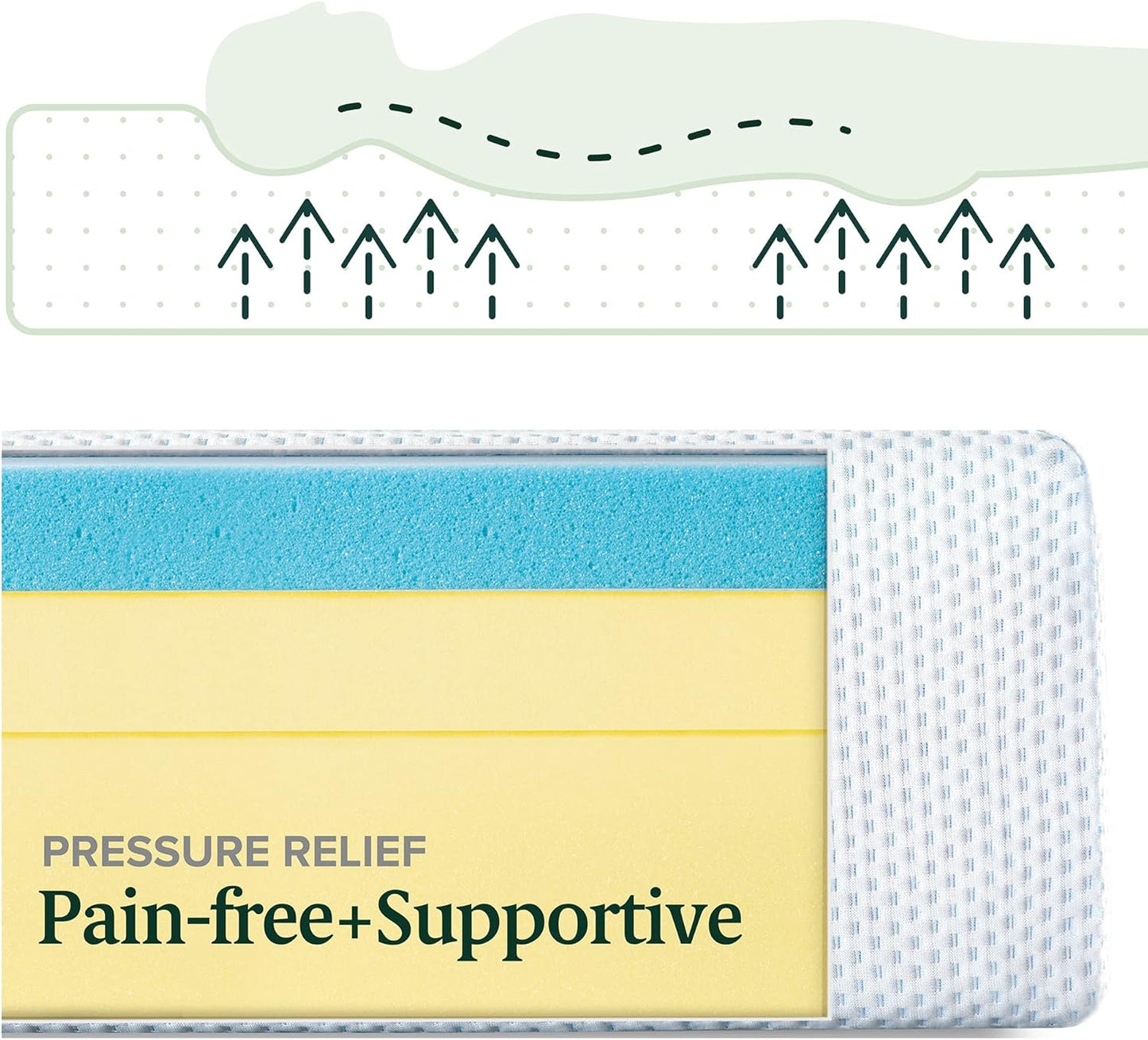 ZINUS 10 Inch Green Tea Cooling Memory Foam Mattress [New Version], Queen, Fiberglass Free, Medium Firmness, Cooling Gel Foam, Certified Safe Foams & Fabric, Mattress in A Box