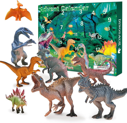 Christmas Advent Calendar 2025 Realistic Dinosaur Figurine Décor Xmas 24 Days Countdown Calendar Christmas Gift For Boys and Girls