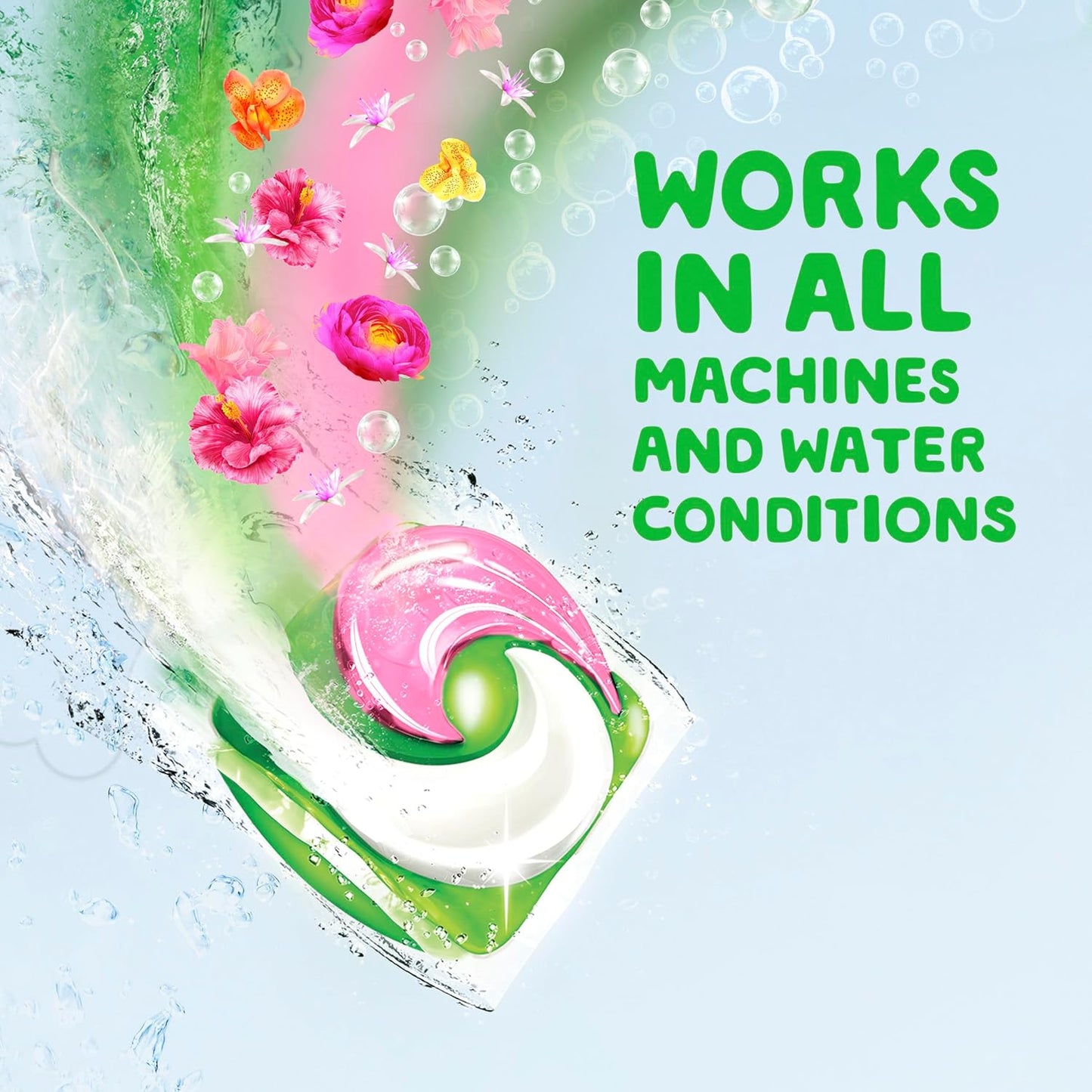 Gain Super Sized Flings Laundry Detergent Pacs with Hibiscus Hula Scent, Powerful Cleaning for Lasting Freshness, HE Compatible, 45 Count, Gain Laundry Detergent Pods