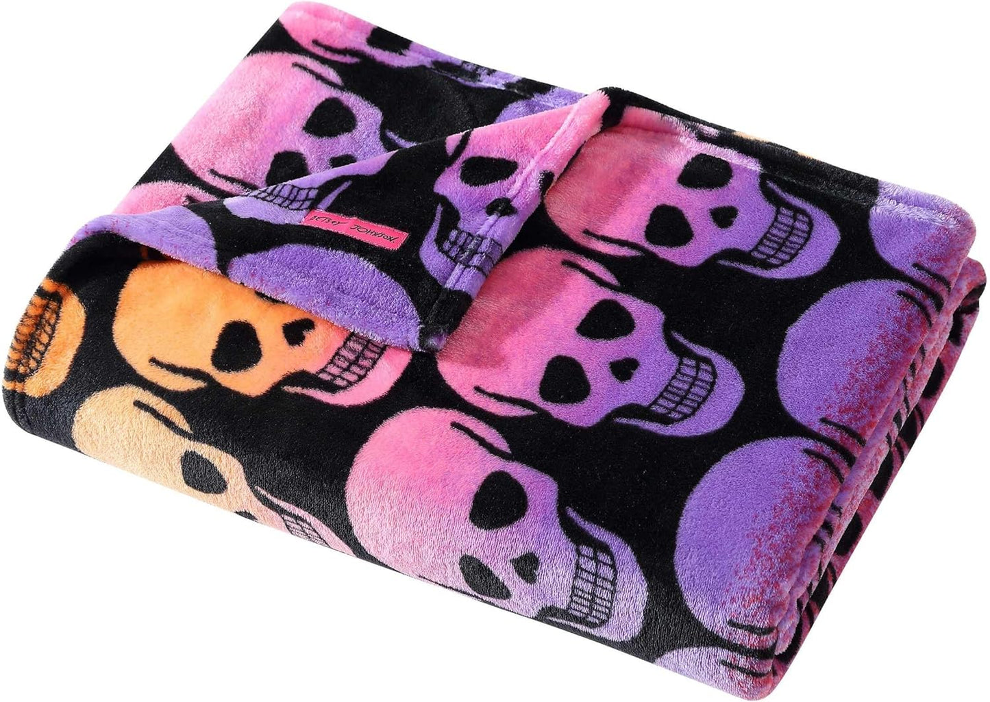 Betsey Johnson Skull Ombre Black 50" X 70" Throw Blanket