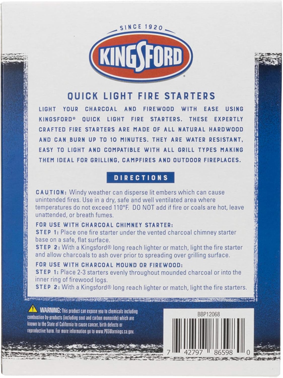 Kingsford Quick Light Fire Starters | Wooden Fire Starters Made with All Natural Hardwood for Grilling, Campfires, & Outdoor Fireplaces | 32 Count Fire Starter Rolls