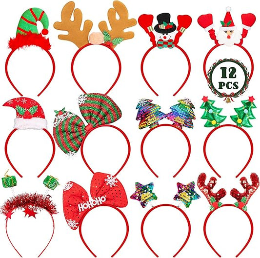Christmas Headbands and Costume Headwear, Xmas Santa Christmas Accessories Decorations Party Favors for Women