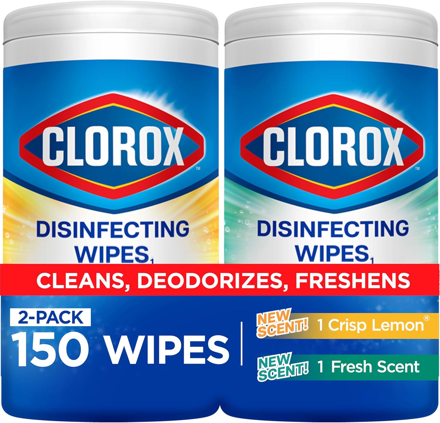 Clorox Disinfecting Wipes Value Pack, Bleach Free Cleaning Wipes, 75 Count Each, Pack of 2, Packaging May Vary