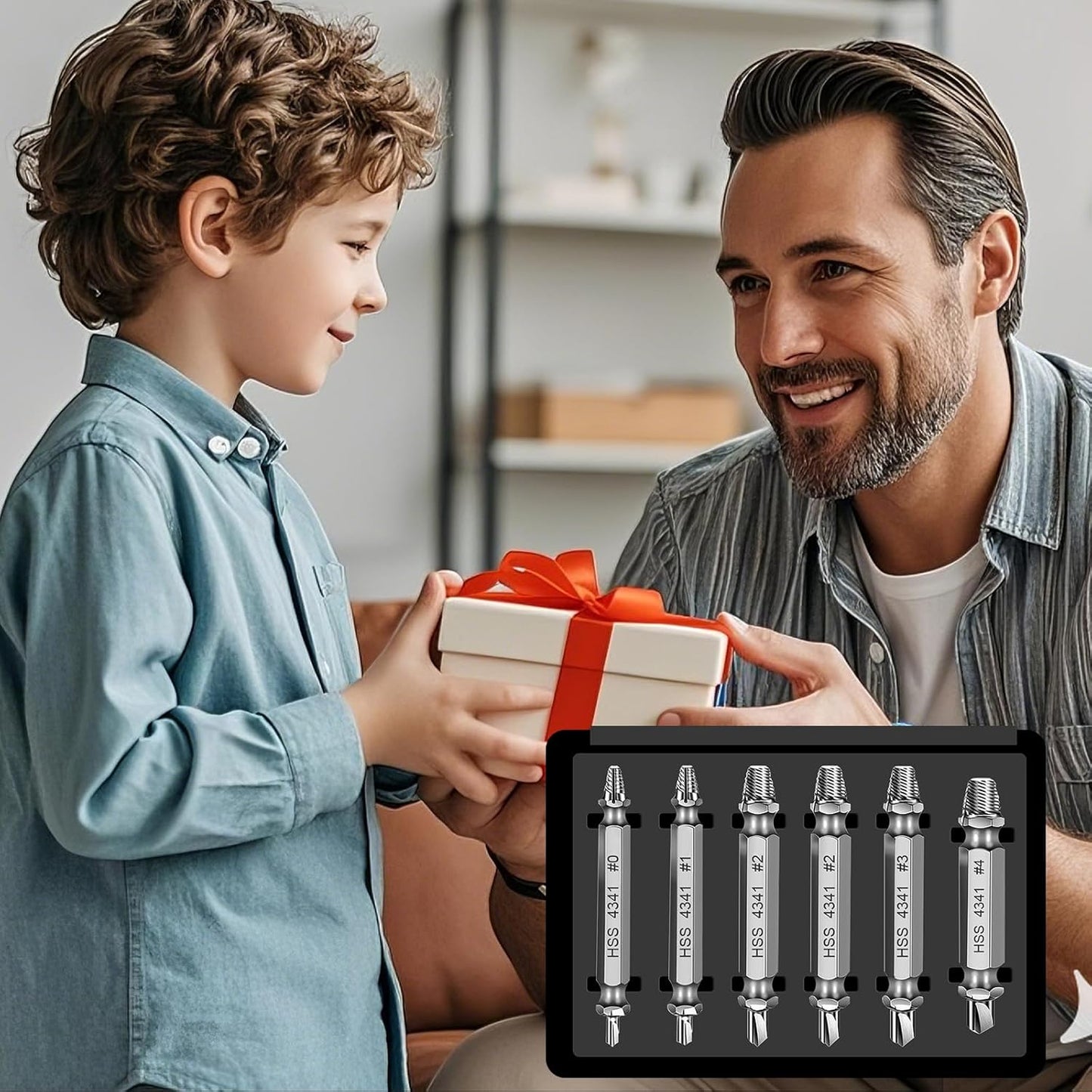 Valentines Day Gifts for Him - Fathers Day Dad Gifts Screw Extractor Set - Tools Gadgets for Men Bolt Extractor Kit - Birthday Stocking Stuffers for Men Husband Boyfriend