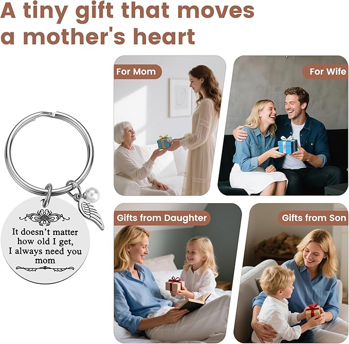 iJuqi Mother's Day Gifts from Daughter Son for Mom Birthday Valentine's Day Christmas Gifts Mom Keychain Mother Keyring