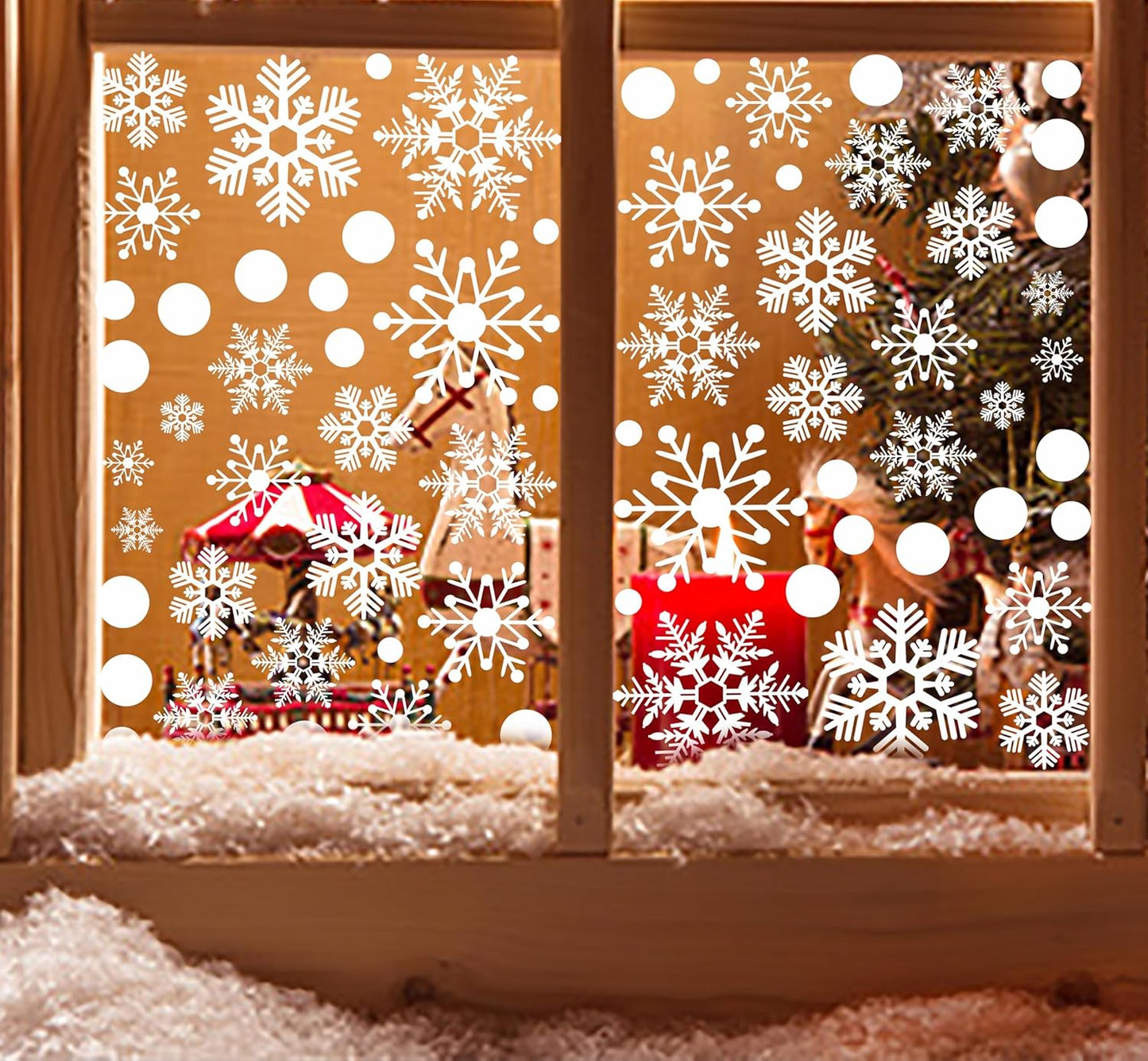 321pcs Christmas Window Decals - 9 Sheets of Snowflakes, Winter & Holiday Designs for Glass Windows