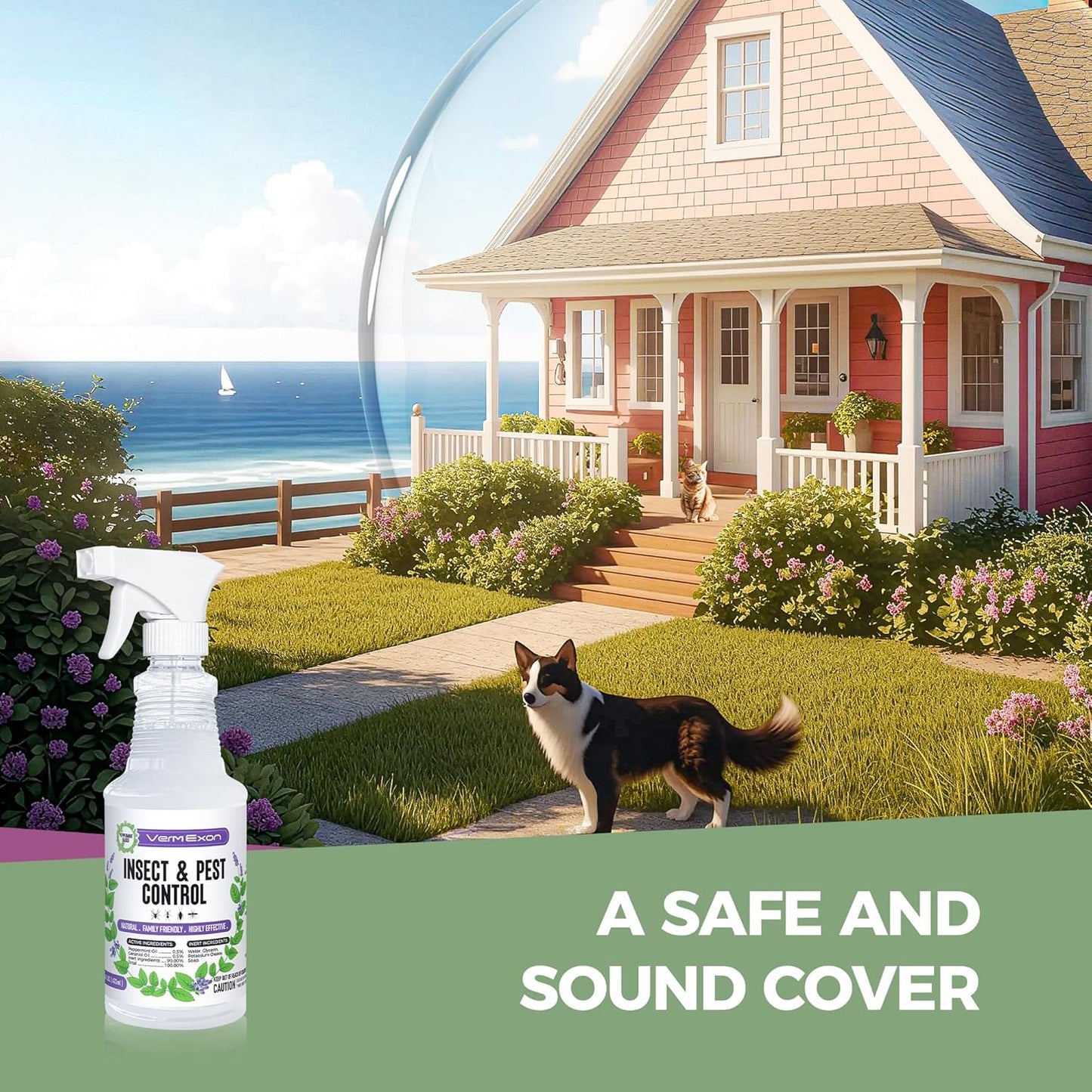Peppermint Oil Insect & Pest Control Spray – 16oz Natural Plant-Based Bug Killer for Spiders, Ants, Flies, and Other Insects, Safe for Home & Kitchen Use