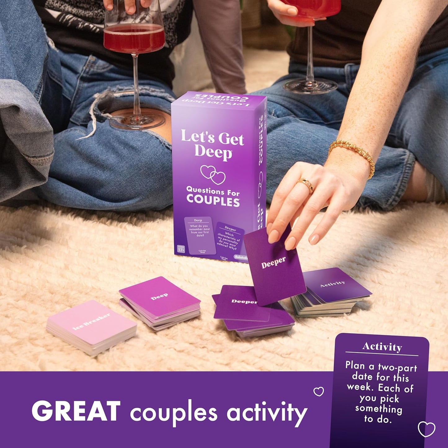 WHAT DO YOU MEME? Let’s Get Deep by Relatable – Valentine’s Day Couples Game, Intimacy Card Game with 200 Questions, Perfect for Date Nights, Girlfriend Gifts & Meaningful Couples Gifts