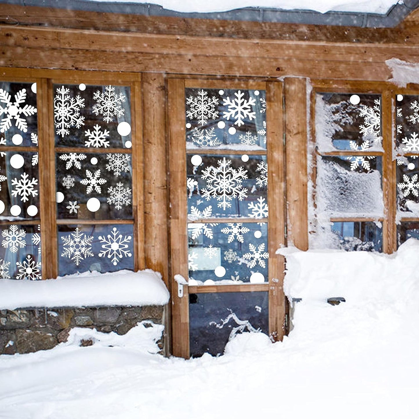 321pcs Christmas Window Decals - 9 Sheets of Snowflakes, Winter & Holiday Designs for Glass Windows