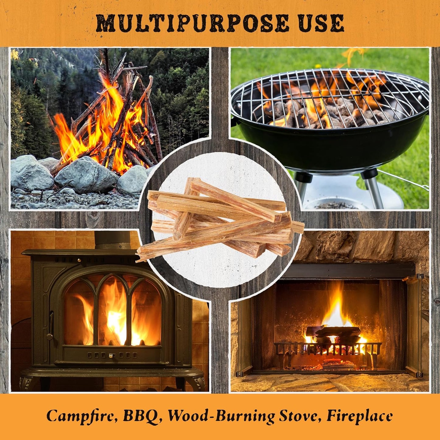 Fatwood Fire Starter Sticks 10lb Box - Indoor or Outdoor All Natural Pine Fire Starters for Campfires, Fireplace, Firepit, Wood Stove, or BBQ Grill - Kindling Wood Firewood Lighter by Pure Garden
