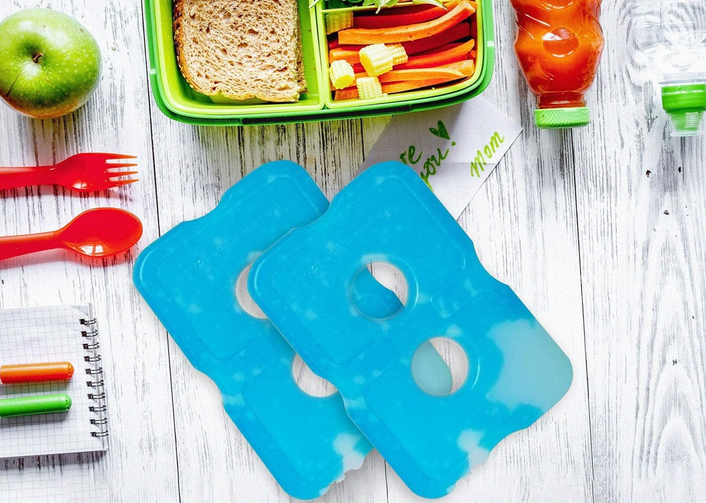 Healthy Packers Slim Ice Packs for Lunch Boxes & Coolers – Reusable, Long-Lasting Freezer Packs for Travel, Beach, Camping, and Office Use (Set of 4)
