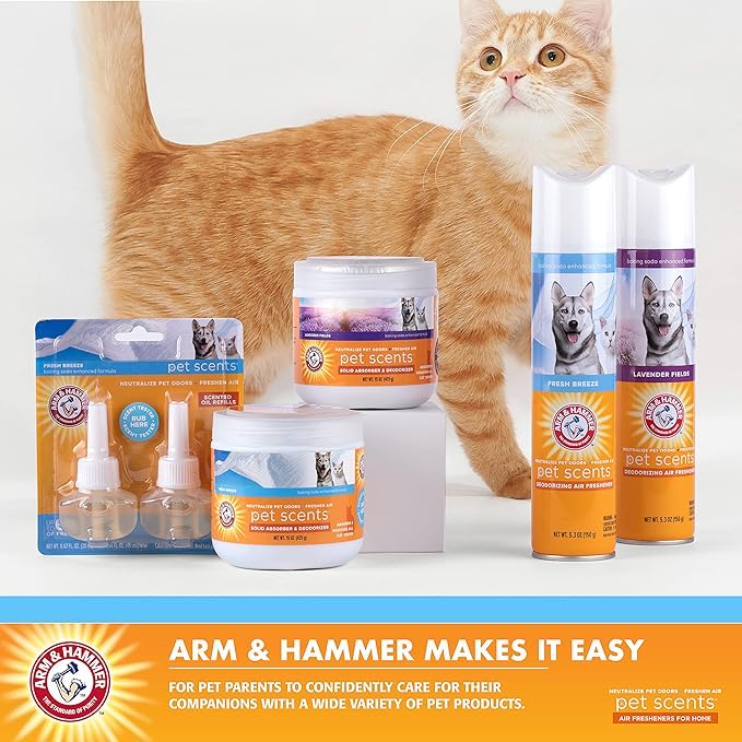 Arm & Hammer for Pets Air Care Pet Scents Deodorizing Gel Beads in Fresh Breeze | 12 oz Pet Odor Neutralizing Gel Beads with Baking Soda | Air Freshener Beads for Pet Odor Elimination (FF12689)