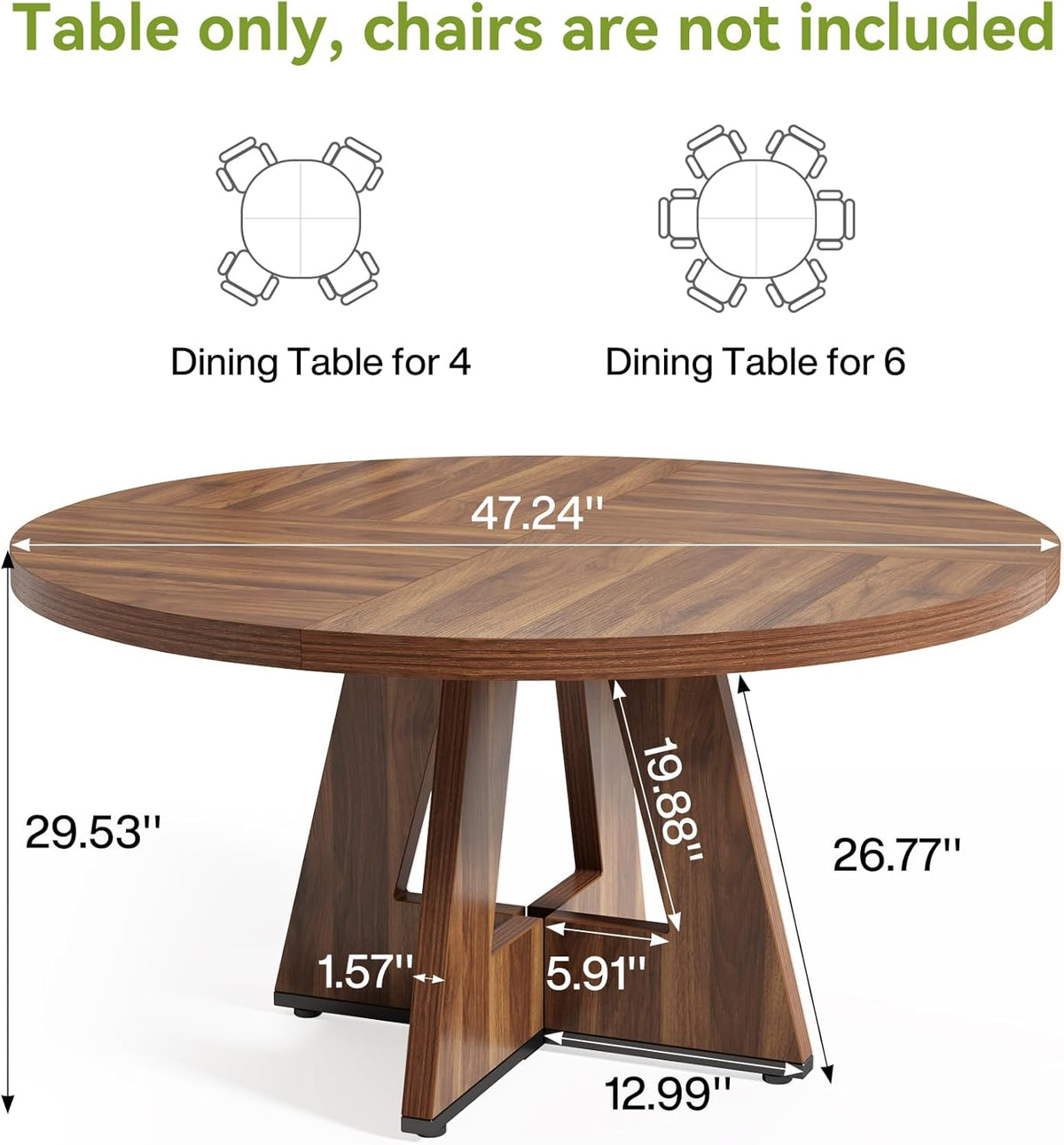 LITTLE TREE Round Dining Table for 4-6 People